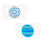 Chicco physio forma light sucette silicone + 6m toile rayure lot de 2 + boite de strilisation