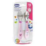 Chicco repas mes premiers couverts bout inox + 18m rose