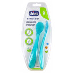 Chicco repas mes premires cuillres souples bout silicone + 6m bleu