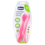 Chicco repas mes premires cuillres souples bout silicone + 6m rose
