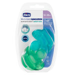 Chicco sucette physio soft tout silicone + 16m bleu et vert