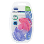 Chicco sucette physio soft tout silicone + 6m rose et violet