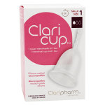 Claripharm claricup colorless coupe menstruelle transparente taille 1 + box de dsinfection