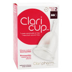 Claripharm claricup colorless coupe menstruelle transparente taille 2 + box de dsinfection