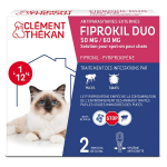Clment thkan anti - puces chat et anti - tiques, double action, 2 pipettes
