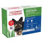 Clement thekan perfikan anti - puces anti - tiques chien 1, 5 - 4kg 4 pipettes Clement thekan perfikan anti - puces anti - tiques chien 1, 5 - 4kg 4 pipettes