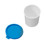 Crachoir + couvercle plastique à usage unique - lot de 10 Crachoir + couvercle plastique à usage unique - lot de 10
