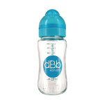 Dbb remond biberon large ouverture verre turquoise translucide 0 - 4mois 240ml