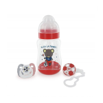 Dbb remond coffret biberon large ouverture ttine silicone 300ml + sucette silicone + attache + 3m foot ...