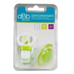 Dbb remond sucette physiologique silicone 2�me �ge + attache sucette coloris vert
