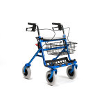 Dambulateur 4 roues adulte avec sige et panier pliant 286l bleu