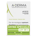 A - derma les indispensables pain dermatologique apaisant avoine rhealba offre duo 2x100gr