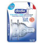 Dodie biberon initiation + anti - coliques 3 vitesses ttine ronde col large dbit 1 + 0m 2 ttines