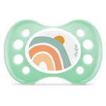 Dodie sucette anatomique + 0m arc en ciel vert