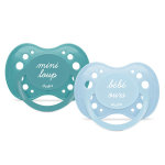 Dodie sucette anatomique + 18m bb ours mini loup bleu lot de 2