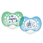 Dodie sucette anatomique + 18m chat bleu happy vert lot de 2