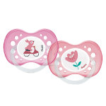 Dodie sucette anatomique + 18m fleur lapin rose lot de 2