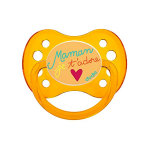 Dodie sucette anatomique silicone maman je t'adore orange translucide + 6m a15 Dodie sucette anatomique silicone maman je t'adore orange translucide + 6m a15