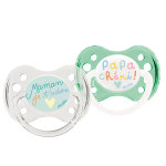 Dodie sucette anatomique + 0m maman papa chéri lot de 2 Dodie sucette anatomique + 0m maman papa chéri lot de 2