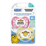 Dodie sucette physiologique monsieur madame bonheur + 0m lot de 2