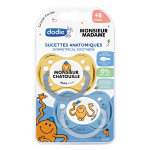 Dodie sucette physiologique monsieur madame chatouille + 6m lot de 2