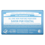 Dr bronner's savon pur vgtal non parfum pour bb 140g
