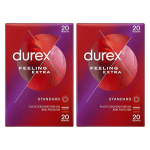 Durex lot de 40 préservatifs feeling extra - fins & extra lubrifiés - 2x20 pièces Durex lot de 40 préservatifs feeling extra - fins & extra lubrifiés - 2x20 pièces