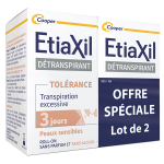 Etiaxil déodorant détranspirant transpiration excessive tolérance lot de 2 x 15ml Etiaxil déodorant détranspirant transpiration excessive tolérance lot de 2 x 15ml