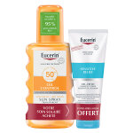 Eucerin sun protection sensitive protect spray solaire transparent spf50 200ml + aprs soleil 50ml offert ...