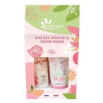 Fleurance nature duo gel douche rose cr�me mains rose bio