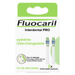 Fluocaril brosse à dents pro medium têtes remplaçables interdental 2 unités Fluocaril brosse à dents pro medium têtes remplaçables interdental 2 unités