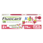 Fluocaril kids 3 - 6 ans dentifrice gel fraise lot de 2 x 75ml