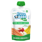 France b�b� nutrition gourde pomme banane carotte + 4m bio 100g