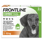 Frontline combo chien 2 - 10kg - anti - puces anti - tiques pour chien s - 3 pipettes