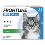 Frontline spot on chat - anti - puces anti - tiques pour chat - 3 pipettes Frontline spot on chat - anti - puces anti - tiques pour chat - 3 pipettes