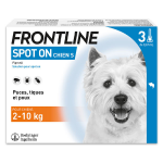 Frontline spot on chien - anti - puces anti - tiques pour chien s 2 - 10kg - 3 pipettes