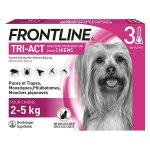 Frontline tri - act chiens xs 2 - 5 kg 3 pipettes
