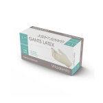 Gants d'examen en latex - boîte de 100 - non poudrés - large (8 / 9) Gants d'examen en latex - boîte de 100 - non poudrés - large (8 / 9)
