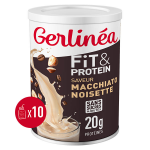 Gerlin�a fit & protein milkshake prot�in� macchiato noisettes 20 g de prot�ines boite 10 milkshakes