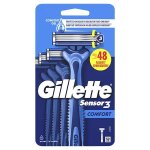 Gillette sensor3 comfort, rasoirs jetables pour homme, lot de 4 rasoirs