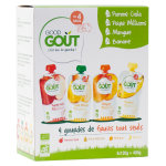 Good goût gourde compote de fruits variety fruits + 4m bio 4 x 120g Good goût gourde compote de fruits variety fruits + 4m bio 4 x 120g