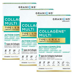 Granions - multi collag�ne + 5 types de collag�ne - 20 �tudes cliniques - lot de 3