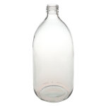 Gravis verreries flacon en verre rond 1000ml blanc 8 units