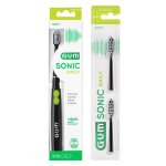 Gum brosse � dents electrique n�4100 sonic daily soft noire + recharge 2 unit�s