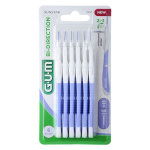 Gum brossette interdentaire bi - direction 0, 6mm bleu lavande 6 units