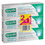 Gum dentifrice original white blancheur lot de 3 x 75ml