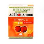 Herbesan acérola 1000 vitamine c à croquer goût orange 30 comprimés Herbesan acérola 1000 vitamine c à croquer goût orange 30 comprimés