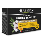 Herbesan miel de manuka pastilles gorge coeur de miel fondant iaa15 + 16 pastilles