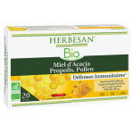 Herbesan miel pollen propolis bio 20 ampoules 15ml