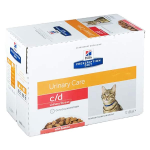 Hill's prescription diet feline c / d multicare stress urinary care aliment humide saumon 12 x 85g